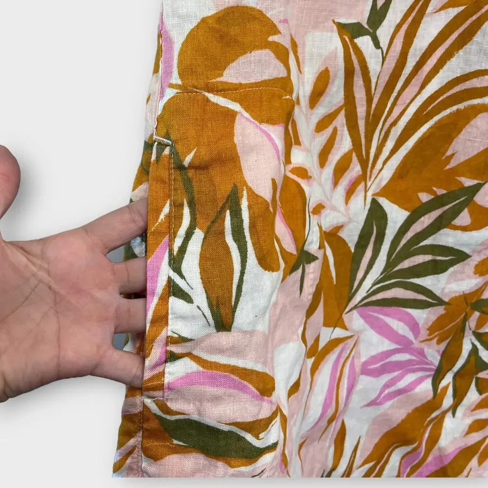 C&C California 100% linen floral shift dress size medium - Picture 5 of 11